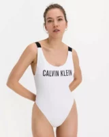 Calvin Klein jednodijelni bijelo-crni kupaći kostim sportskog kroja