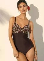 Jednodijelni kupaći kostim s efektom mršavljenja s grafičkim uzorkom
