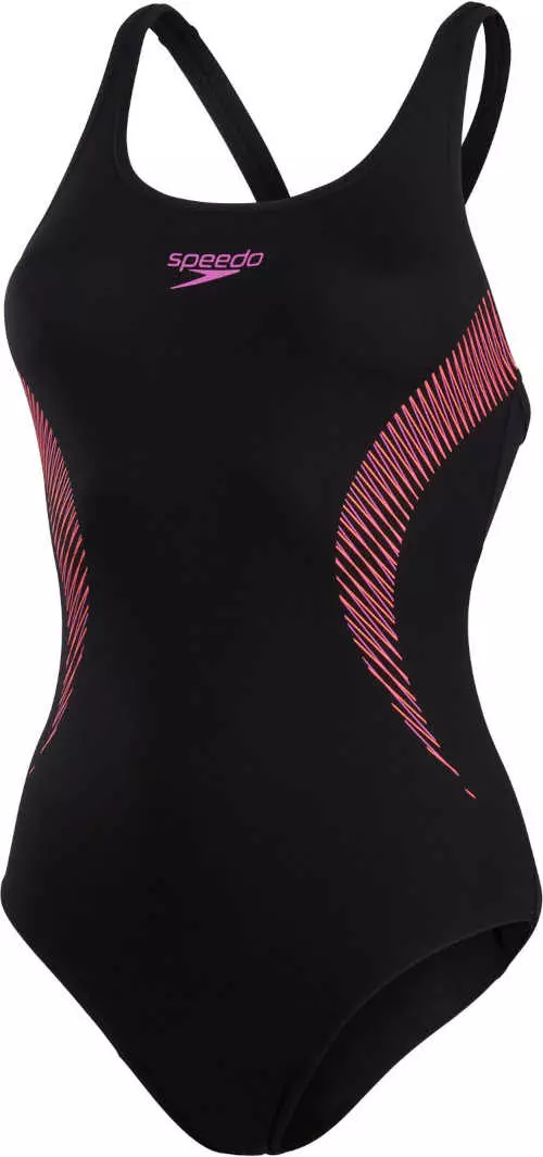 Sportski kvalitetni Speedo kupaći kostimi u crno-ružičastom dizajnu