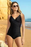 Crni jednodijelni kupaći kostim na spuštanje za vitki Astratex