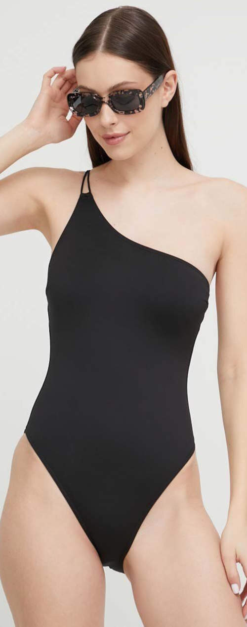 Crni jednodijelni kupaći kostim Calvin Klein na jedno rame