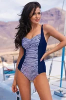 Plavi jednodijelni ženski kupaći kostim za mršavljenje atraktivnog uzorka
